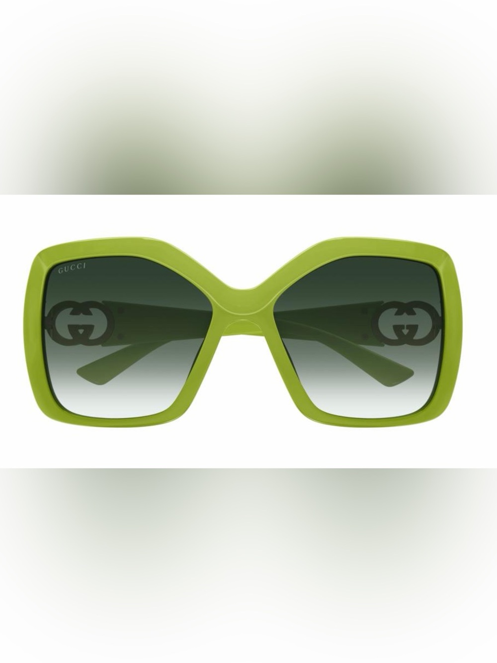 Gucci Oversized Square Green Sunglasses w/ Box & Dust Bag